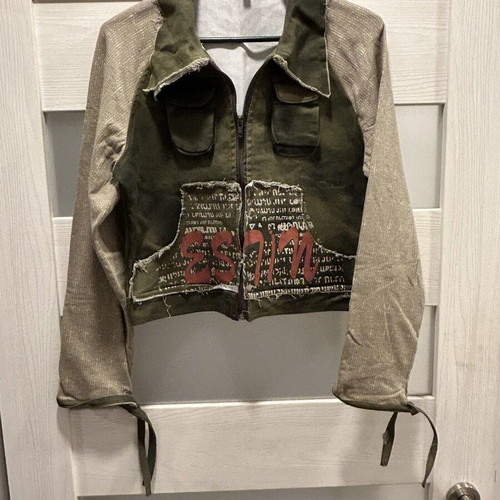Women's short jacket with art design, like new, size S