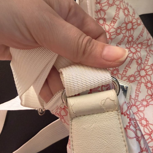 Carpisa crossbody bag used, white and red