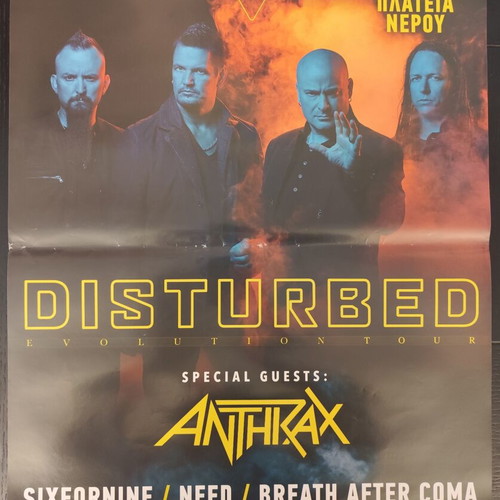 Disturbed Live In Athens 30/6/2019 concert poster used