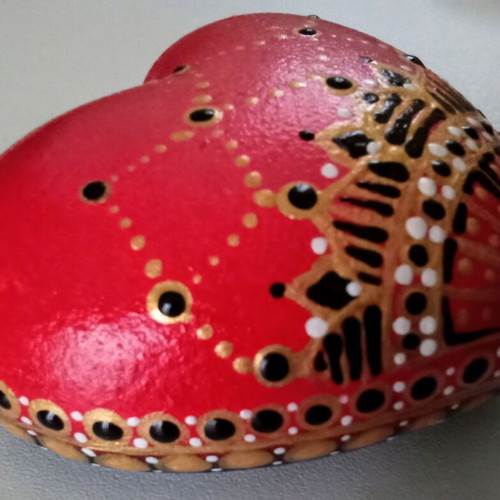 Decorative heart handmade, gypsum, hand-painted