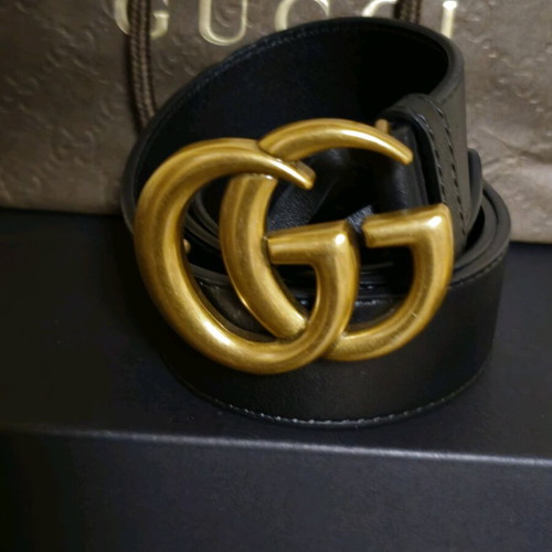 Gucci GG Marmont thin belt like new, black and gold, size 80cm