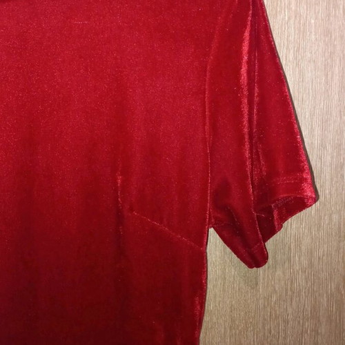 Velvet red dress new, one size, short sleeve