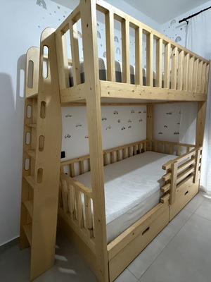 Pine wood bunk bed, 2m x 0.9m