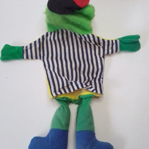 Vintage frog puppet glove with whistle fru fru used