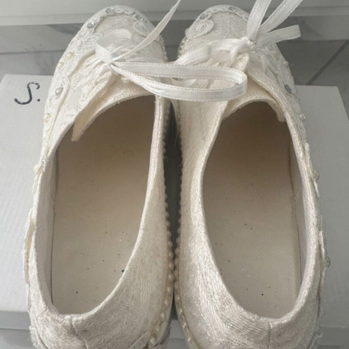 Bridal shoes used with lace and pearls size 36