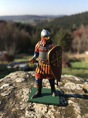 Lead Byzantine Officer Figurine 10th-11th Century 75mm new