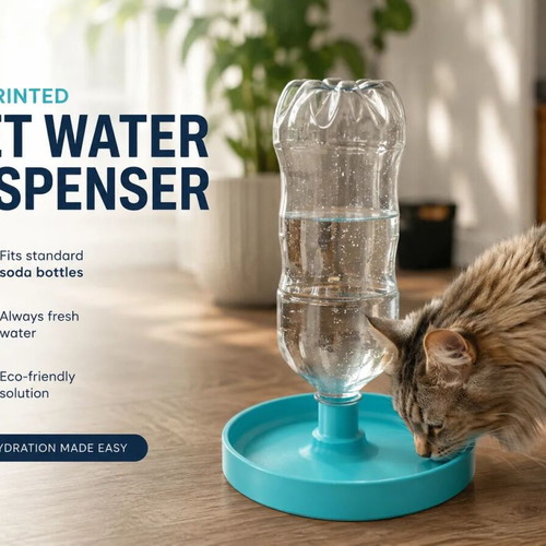 Automatic Pet Water Dispenser custom made, fits standard bottles