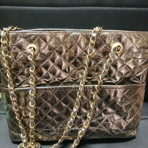 Women's bag like new, gold with chain 36×28cm