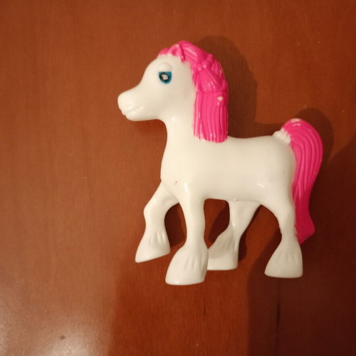 Horse Figure used, white with pink mane and blue eyes