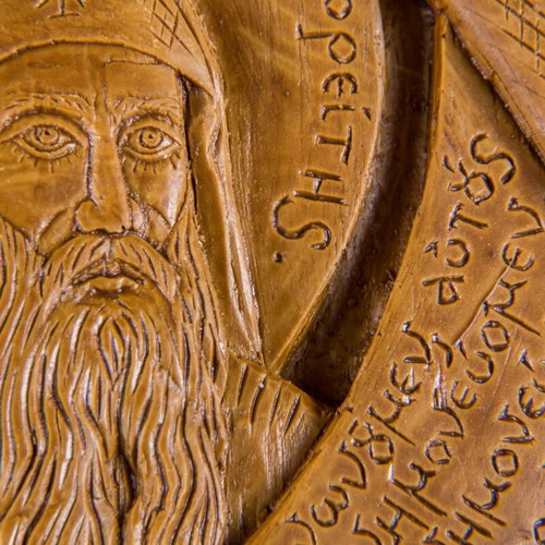 Ag. Kosmas o Protos icon made of wax, mastic and incense new