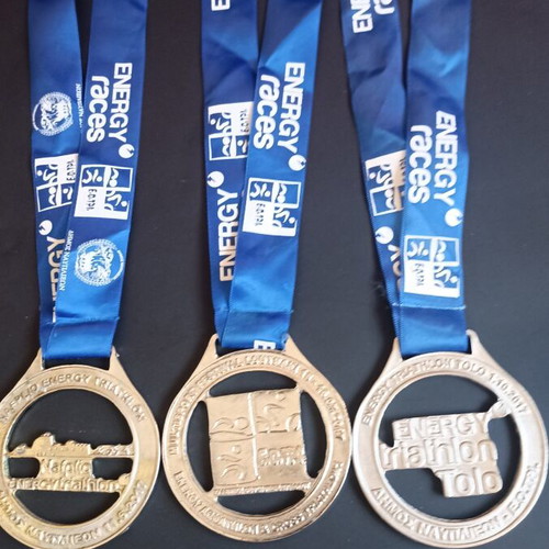 Energy Races Triathlon Medals Set of 3 2017, like new