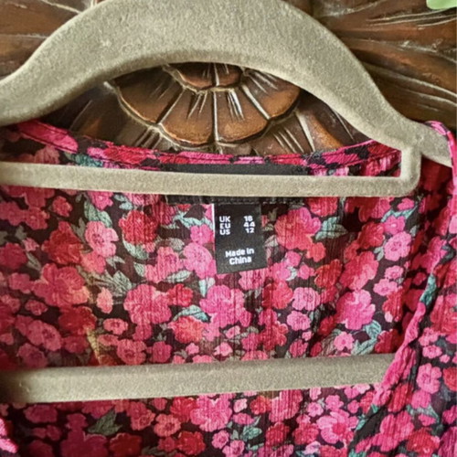 New Look pink summer dress like new, floral print, empire line