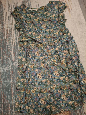Floral summer dress Helmi used, size L with belt