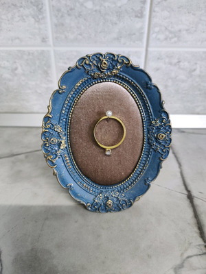 Handmade jewelry box new, blue and gold