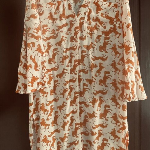 Nadia Rapti dress like new with buttons and side slits, white and orange