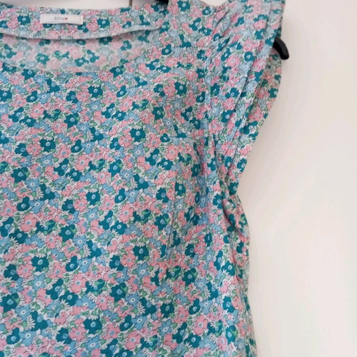 Cotton printed blouse with zipper like new, size S