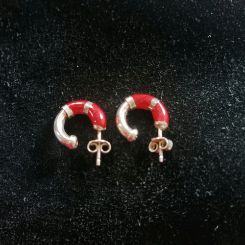 Silver 925 earrings with enamel like new