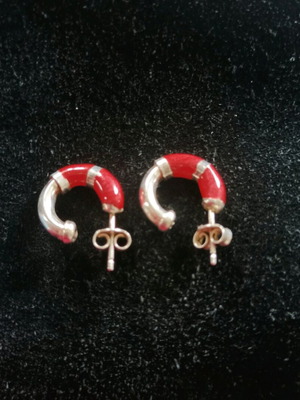 Silver 925 earrings with enamel like new