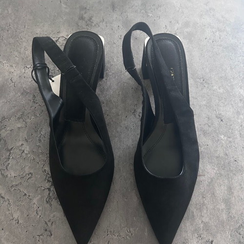 Zara Ballet Flats New Black Pointed Toe Size 38