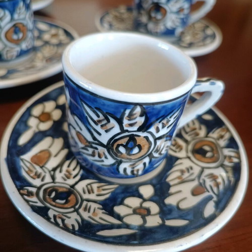 Handmade vintage coffee set Lindos Rhodes like new
