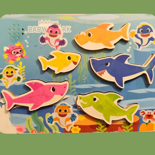 Educational wooden toy set used, 6 pieces for kids