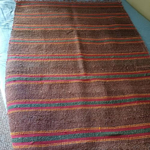 Handmade Loom-Woven Cotton Runner Rug 0.90 x 2.50 m