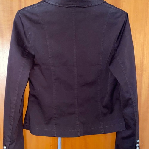 Women's jacket used brown with silver buttons, size L