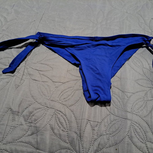SugarFree blue bikini bottom used, size S with side ties