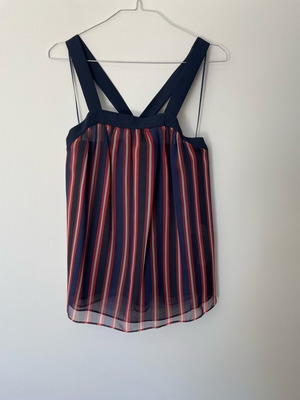 Zara striped top with straps like new, blue and red