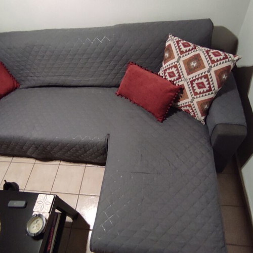 Sofa Cover Dark Gray Like New, Waterproof, Easy to Install