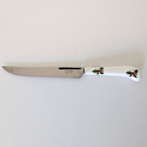 Warriss Sheffield England cake knife new, stainless steel, Christmas handle