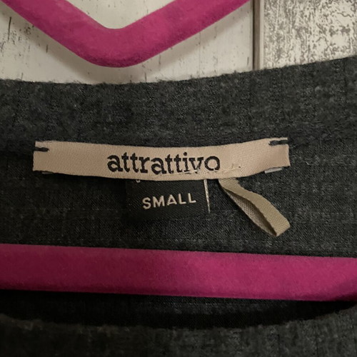 Attrattivo long-sleeve blouse loose fit with batwing sleeves and rib fabric size S, dark gray
