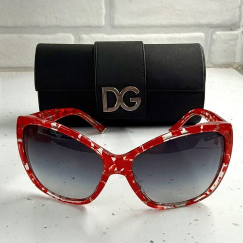 Dolce & Gabbana DG4111 sunglasses, red and white patterned frame