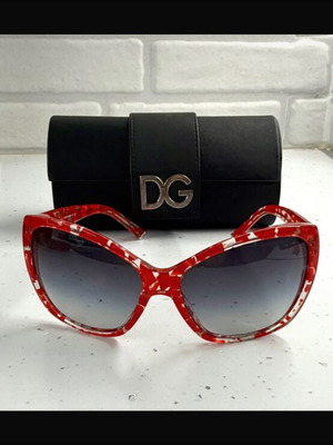 Dolce & Gabbana DG4111 sunglasses, red and white patterned frame