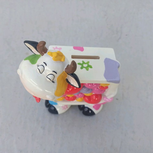 Children's cow piggy bank like new