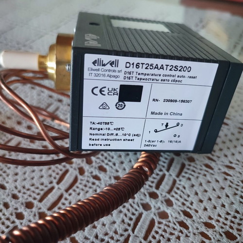 Eliwell D16T25AAT2S200 mechanical thermostat with auto-reset