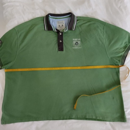 Polo men's short-sleeve cotton shirt 7XL like new, green