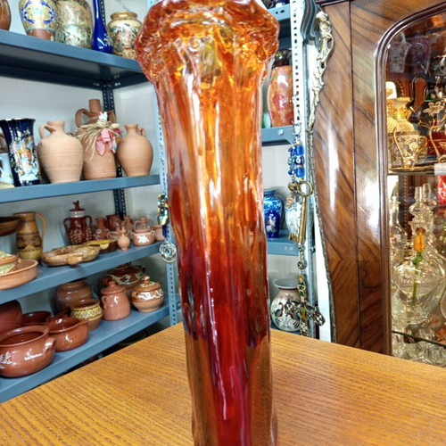 Decorative vase like new with medieval shades, glass