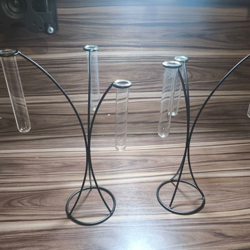 Minimal stand with glass test tubes set of 4 like new