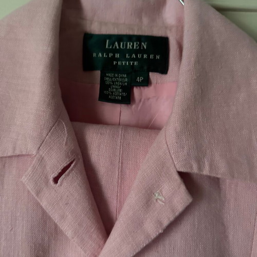 Ralph Lauren Petite 4P women's linen suit pink like new