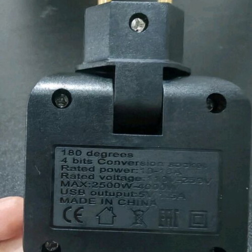 Socket with USB and standard socket new, rotating 180 degrees