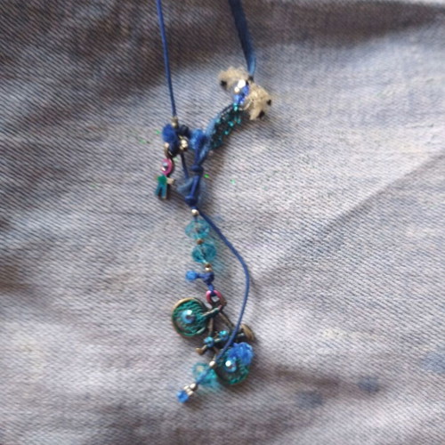 Handmade hanging bicycle necklace like new