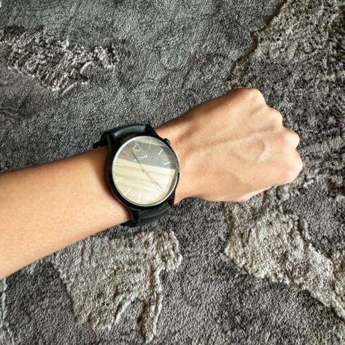 WatchMe unisex watch new, black rubber strap