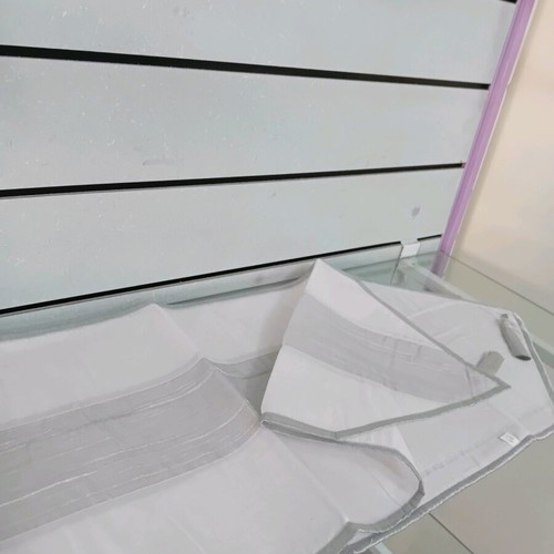 Runner white-silver new polyester with fringes 40x1.40