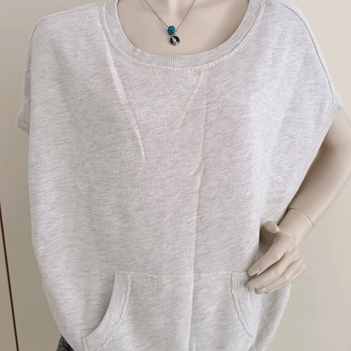 Zara women's grey sleeveless sweatshirt with pockets M/L like new