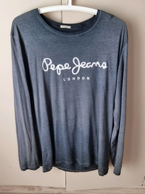 Pepe Jeans μπλούζα μεταχειρισμένη, μέγεθος L, γκρι με φαρδύ λαιμό