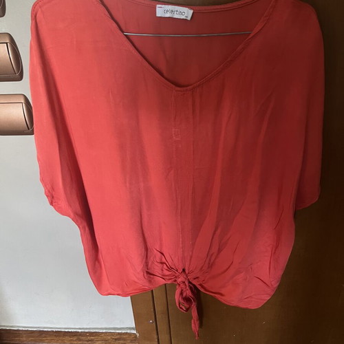 Coralli top 100% viscose like new, one size, red by Celestino