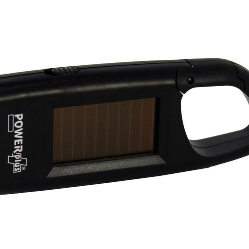 PowerPlus VIPER Solar Flashlight with 2 LEDs and Carabiner Clip new