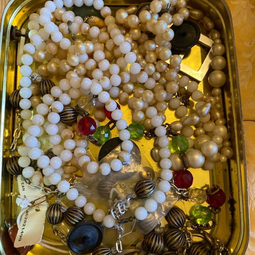Vintage beads and pearls used with box