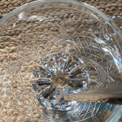 Ice bowl new with glass tongs